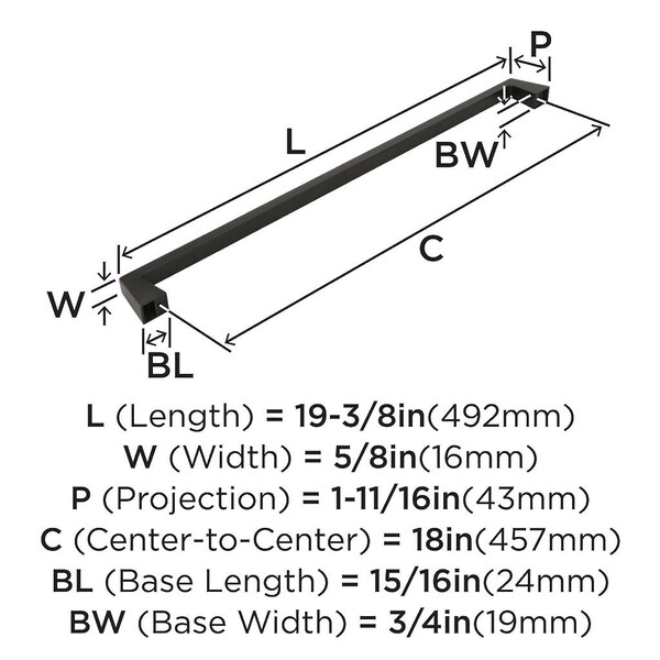 Blackrock - Appliance Pull 18" - Oil-Rubbed Bronze