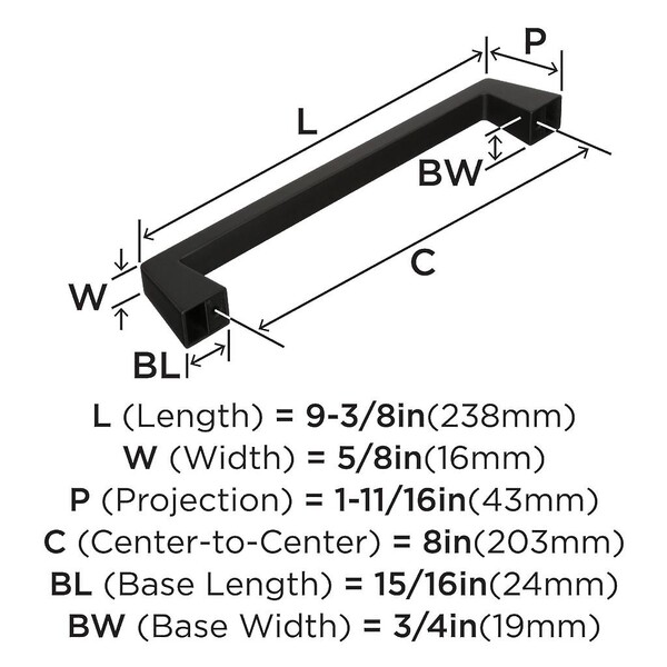 Blackrock - Appliance Pull 8" Black Bronze Bar Pull