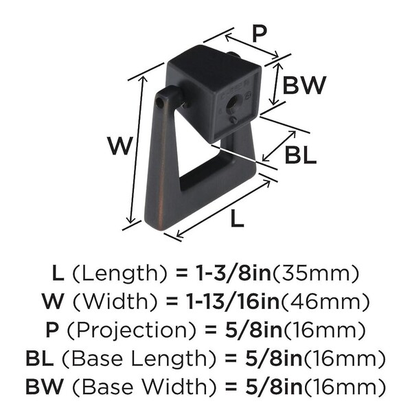 Blackrock - Knob 1-13/16" Latch Pull Oil-Rubbed Bronze