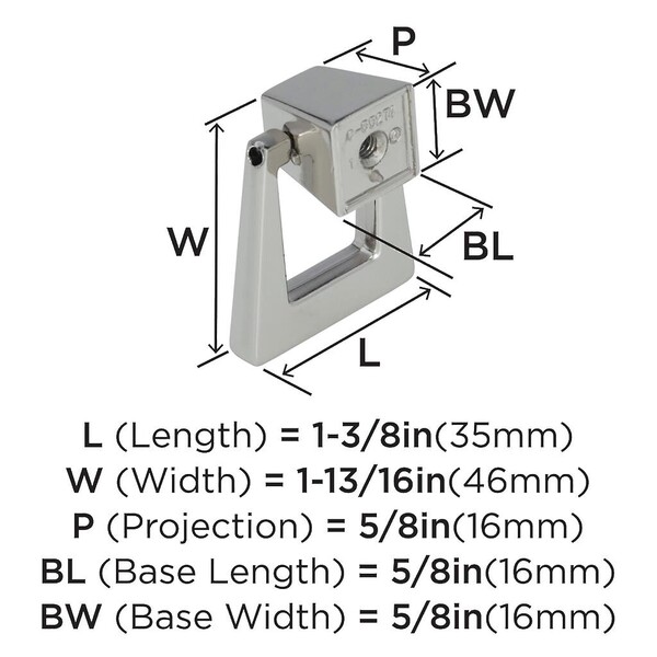 Blackrock - Knob 1-13/16" Latch Pull Polished Nickel