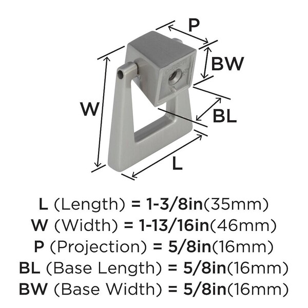 Blackrock - Knob 1-13/16" Latch Pull Satin Nickel