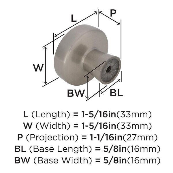 Blackrock Round Knob - Satin Nickel