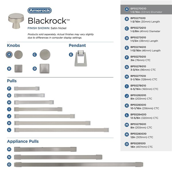 Blackrock Round Knob - Satin Nickel