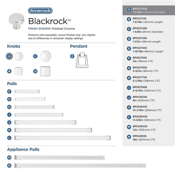 Blackrock Knob Polished Chrome