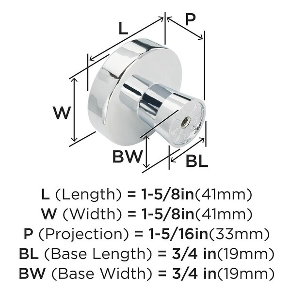 Blackrock LARGE Knob Polished Chrome