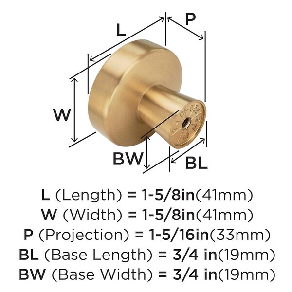 Blackrock Large Round Knob - Champagne Bronze