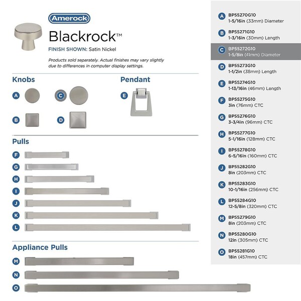 Blackrock Large Round Knob - Satin Nickel