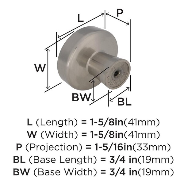 Blackrock Large Round Knob - Satin Nickel