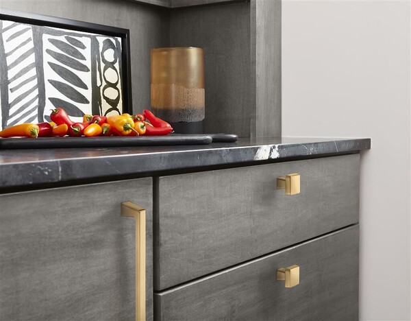 Blackrock Large Square Knob - Champagne Bronze