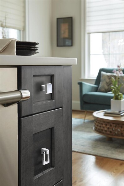 Blackrock LARGE Square Knob Polished Chrome