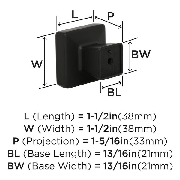 Blackrock - OVERSIZED SQ Knob Black Bronze