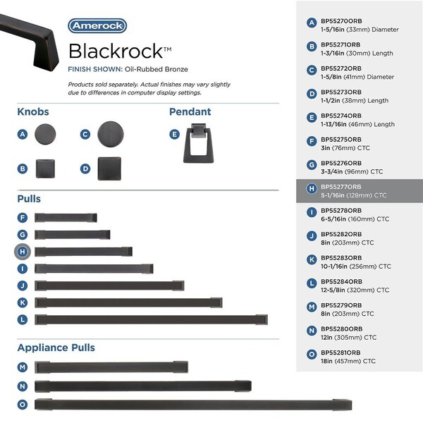 Blackrock - Pull 128mm CC Oil-Rubbed Bronze Bar Pull