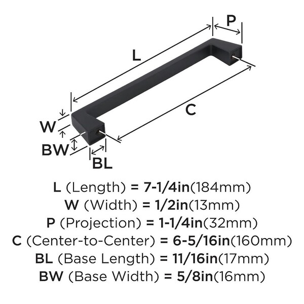 Blackrock - Pull 160mm CC Black Bronze Bar Pull