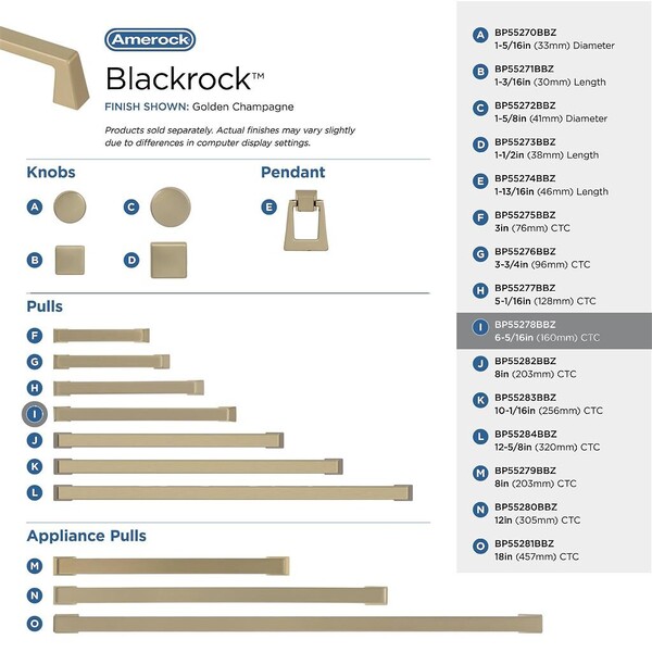 Blackrock - Pull 160mm CC Golden Champagne