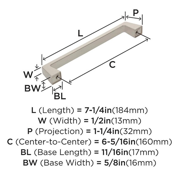Blackrock - Pull 160mm CC Polished Nickel Bar Pull