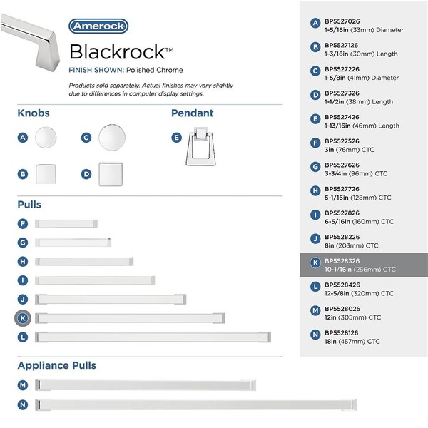 Blackrock Pull 256mm CC Polished Chrome