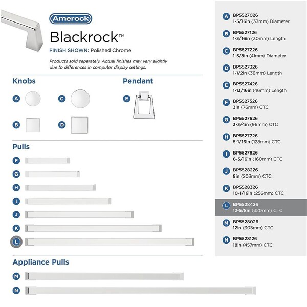 Blackrock Pull 320mm CC Polished Chrome