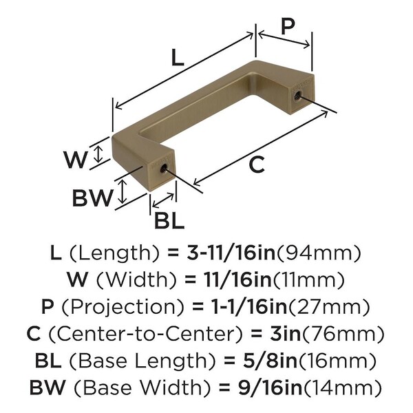 Blackrock - Pull 76mm CC Golden Champagne