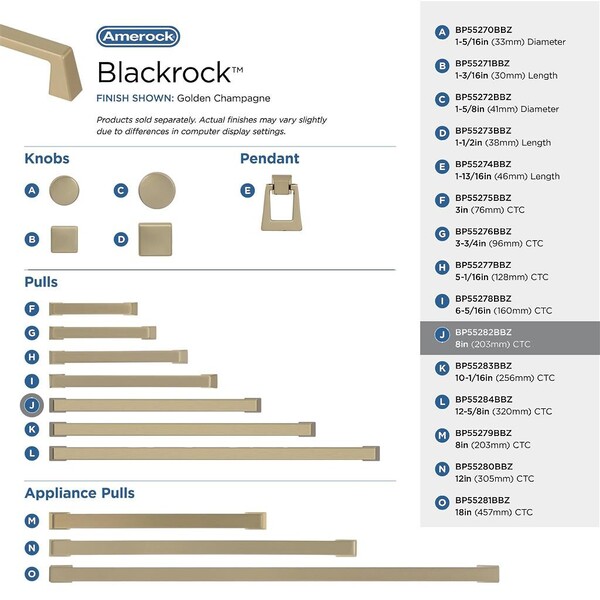 Blackrock Pull 8" CC Golden Champagne