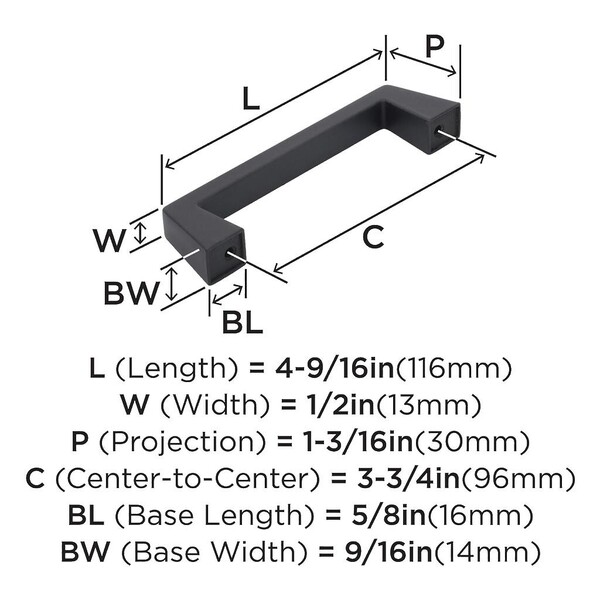Blackrock - Pull 96mm CC Black Bronze Bar Pull