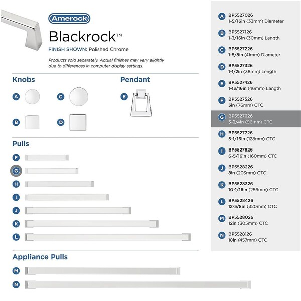 Blackrock Pull 96mm CC Polished Chrome