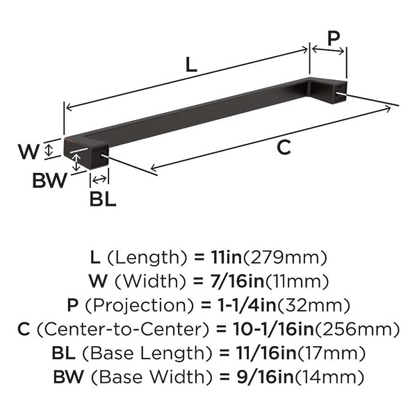 Blackrock Pull - Pull 256mm - CC - Oil Rubbed Bronze