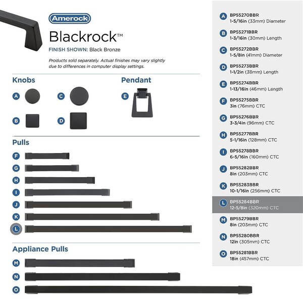 Blackrock Pull - Pull 320mm CC Black Bronze Bar Pull