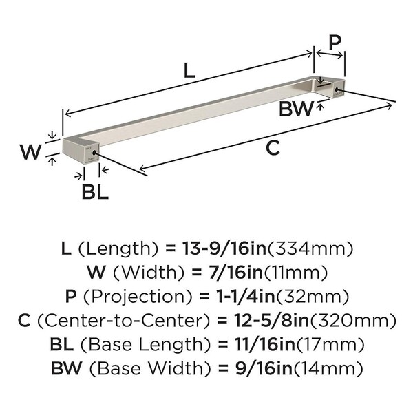 Blackrock Pull - Pull 320mm CC - Satin Nickel
