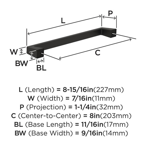 Blackrock Pull - Pull 8" CC Black Bronze Bar Pull
