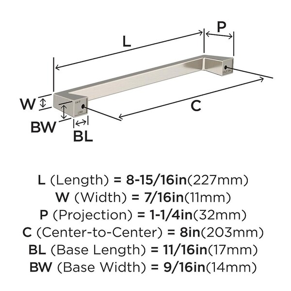 Blackrock Pull - Pull 8" CC - Satin Nickel