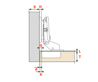 Blum 107Â° Inserta Inset Self-Close Hinge