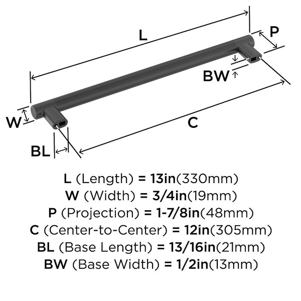Bronx Appliance Pull 12" Black Bronze