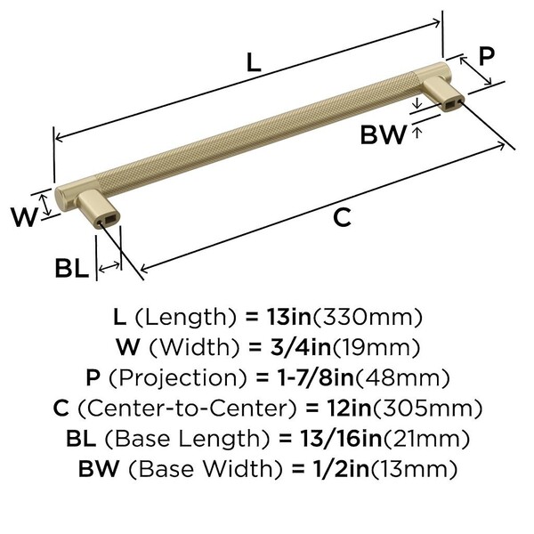Bronx Appliance Pull 12" Golden Champagne