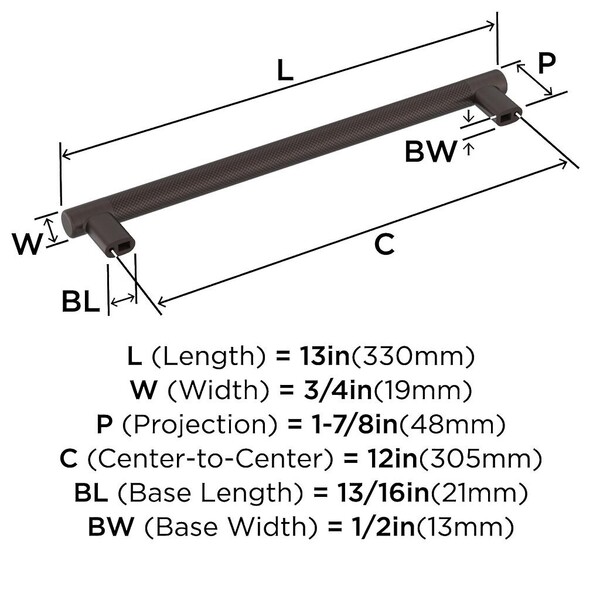 Bronx Appliance Pull 12 inch - Oil Rubbed Bronze