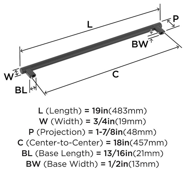 Bronx Appliance Pull 18" Black Bronze