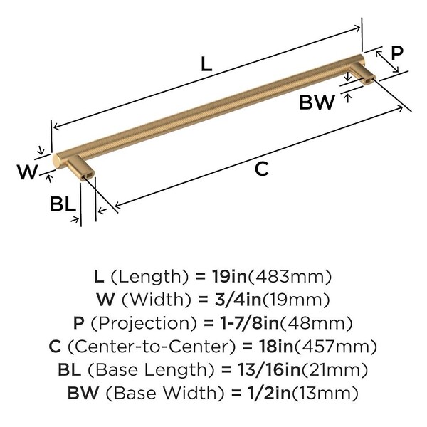 Bronx Appliance Pull 18" CC Champagne Bronze
