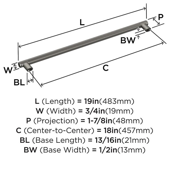 Bronx Appliance Pull 18" Gunmetal