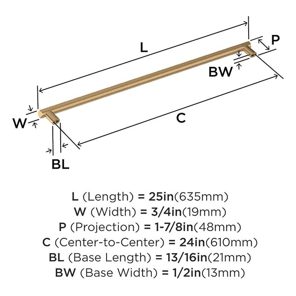 Bronx Appliance Pull 24" CC Champagne Bronze