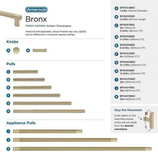Bronx Appliance Pull 24" Golden Champagne