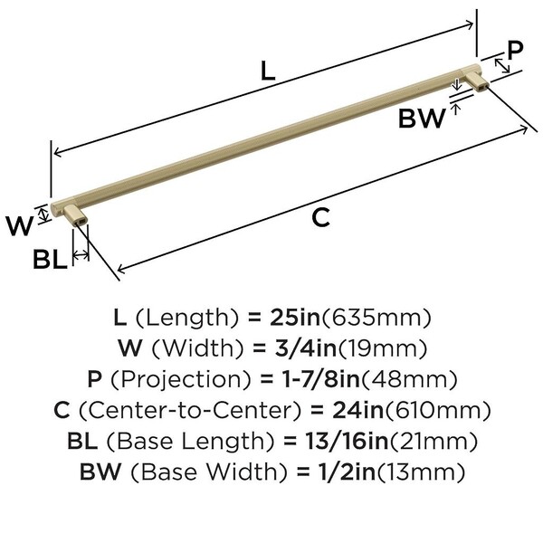 Bronx Appliance Pull 24" Golden Champagne