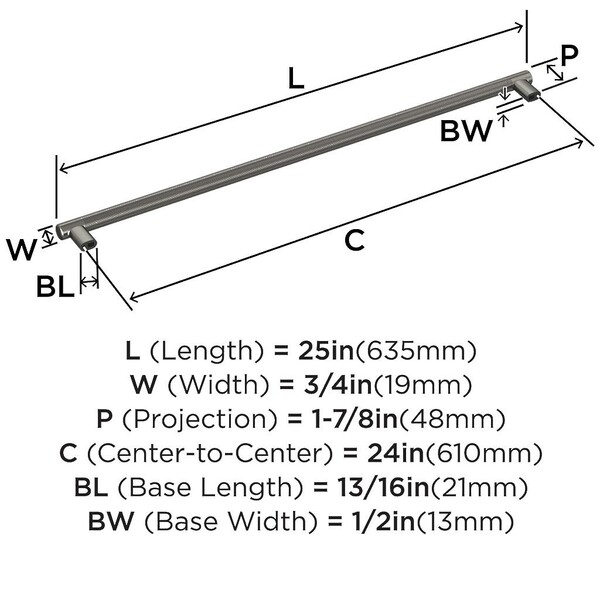 Bronx Appliance Pull 24" Gunmetal