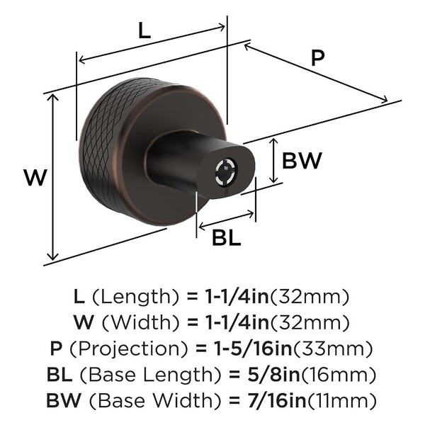 Bronx Knob 1-1/4" - Oil-Rubbed Bronze
