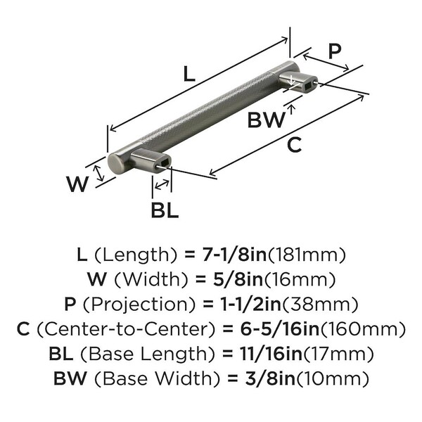 Bronx Pull 160mm CC Gunmetal