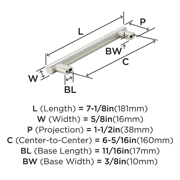 Bronx Pull 160mm CC Satin Nickel