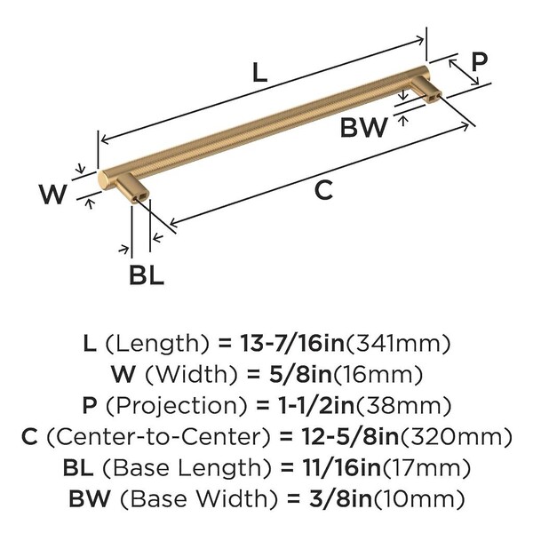 Bronx Pull 320mm CC Champagne Bronze