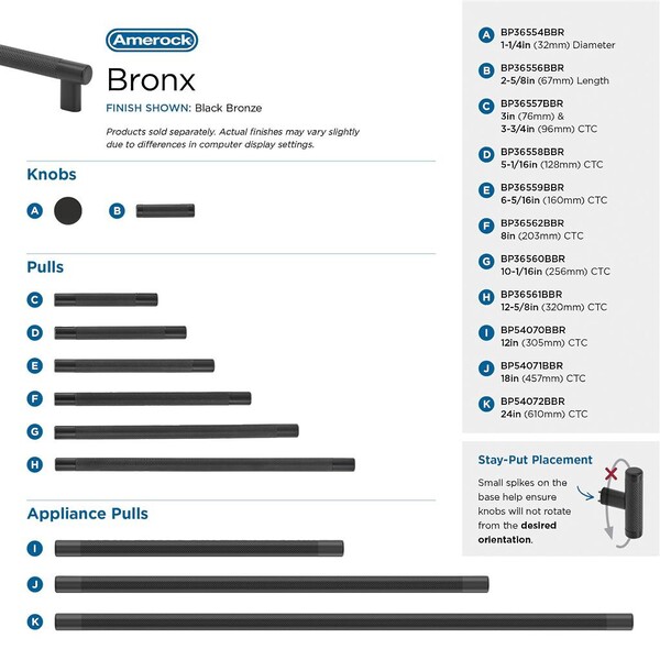Bronx Pull 76mm & 96mm Black Bronze