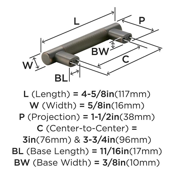 Bronx Pull 76mm & 96mm - Oil Rubbed Bronze