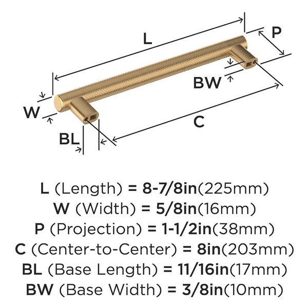 Bronx Pull 8" CC Champagne Bronze
