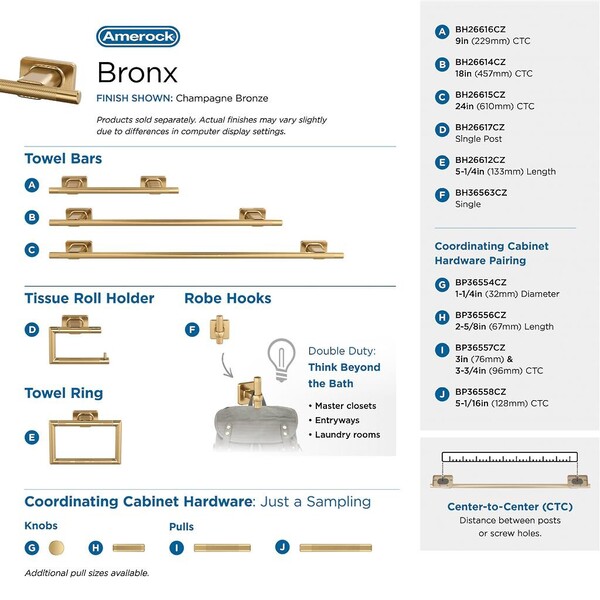 Bronx T-Knob 2-5/8" Champagne Bronze