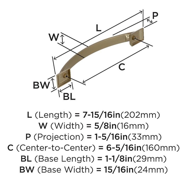 Candler 160mm CC Pull Golden Champagne